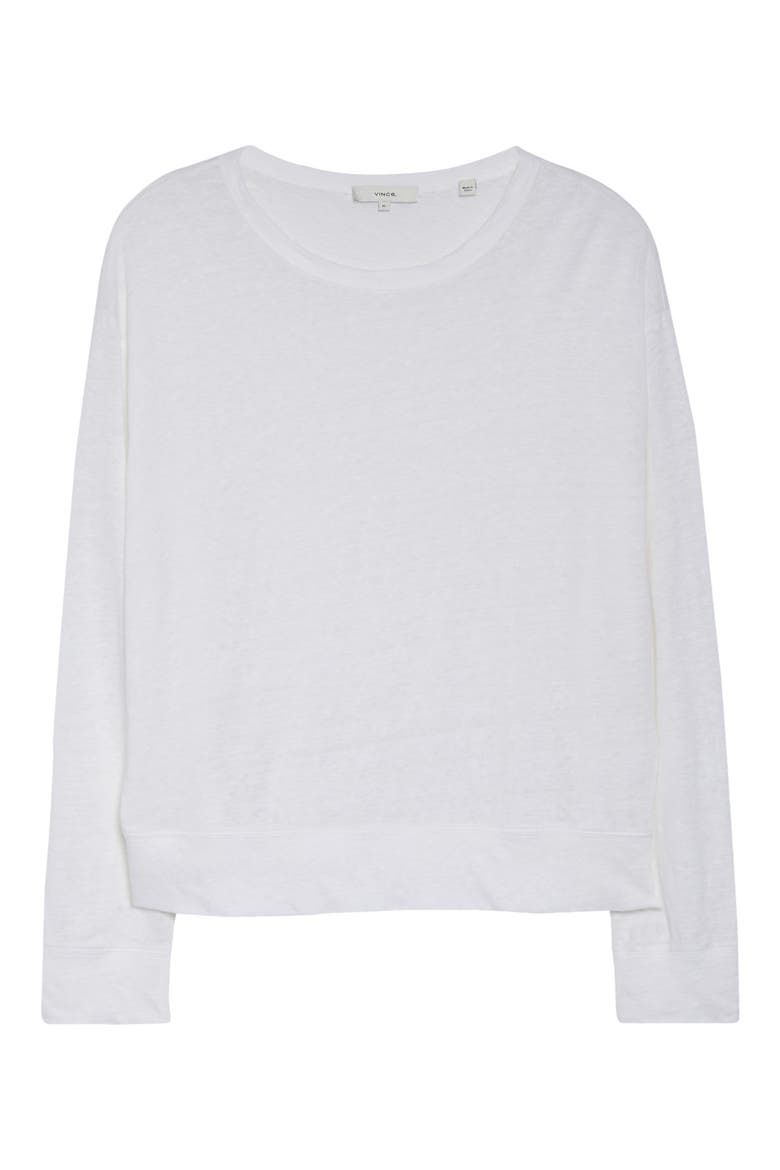 Cotton Crewneck Top, Alternate, color, BONE