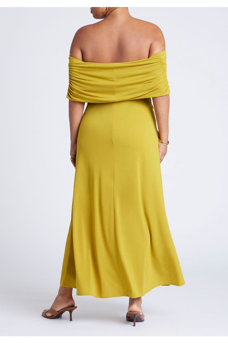 Off The Shoulder Knit Maxi Dress, Alternate, color, AVOCADO OIL