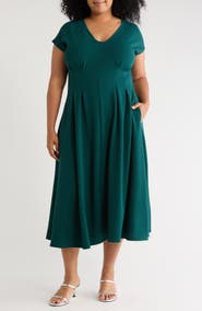 NORDSTROM RACK Pleated Waist A-Line Dress