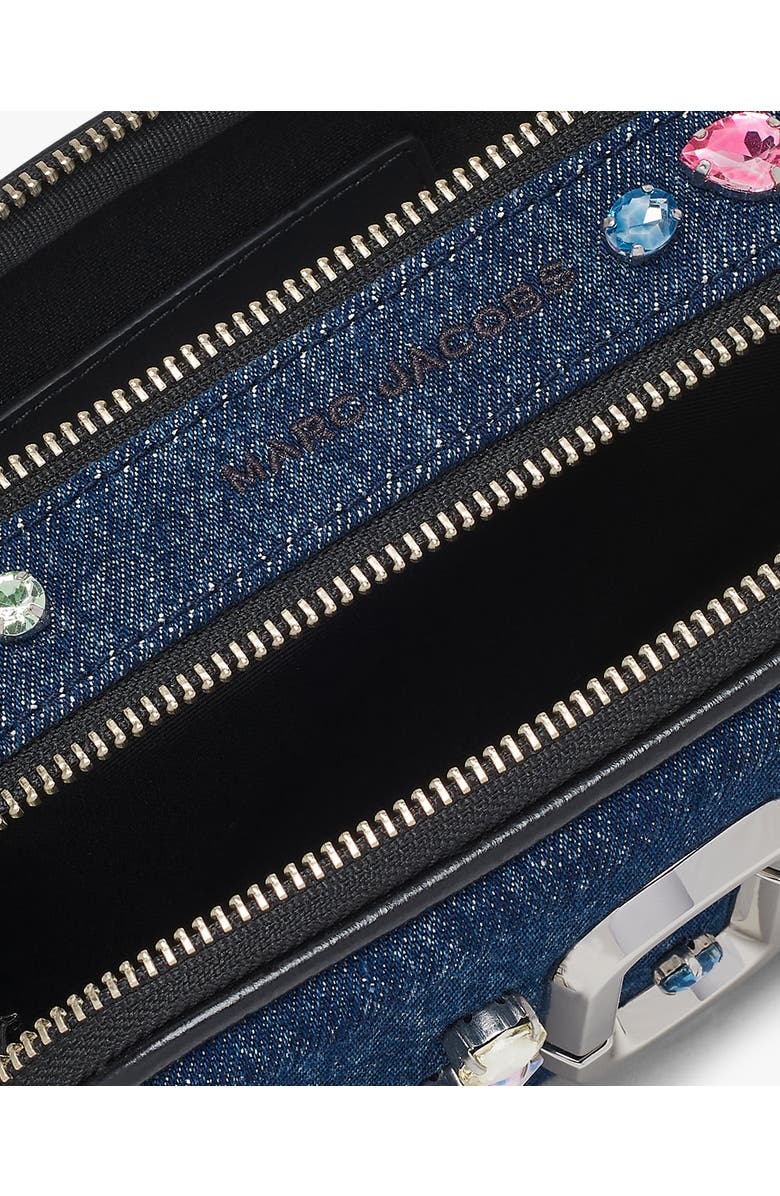 Marc Jacobs The Gem Denim Snapshot Crossbody Bag, Alternate, color, Indigo