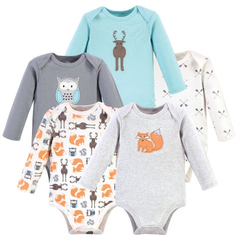 Cotton Long-Sleeve Bodysuits 5-Pack