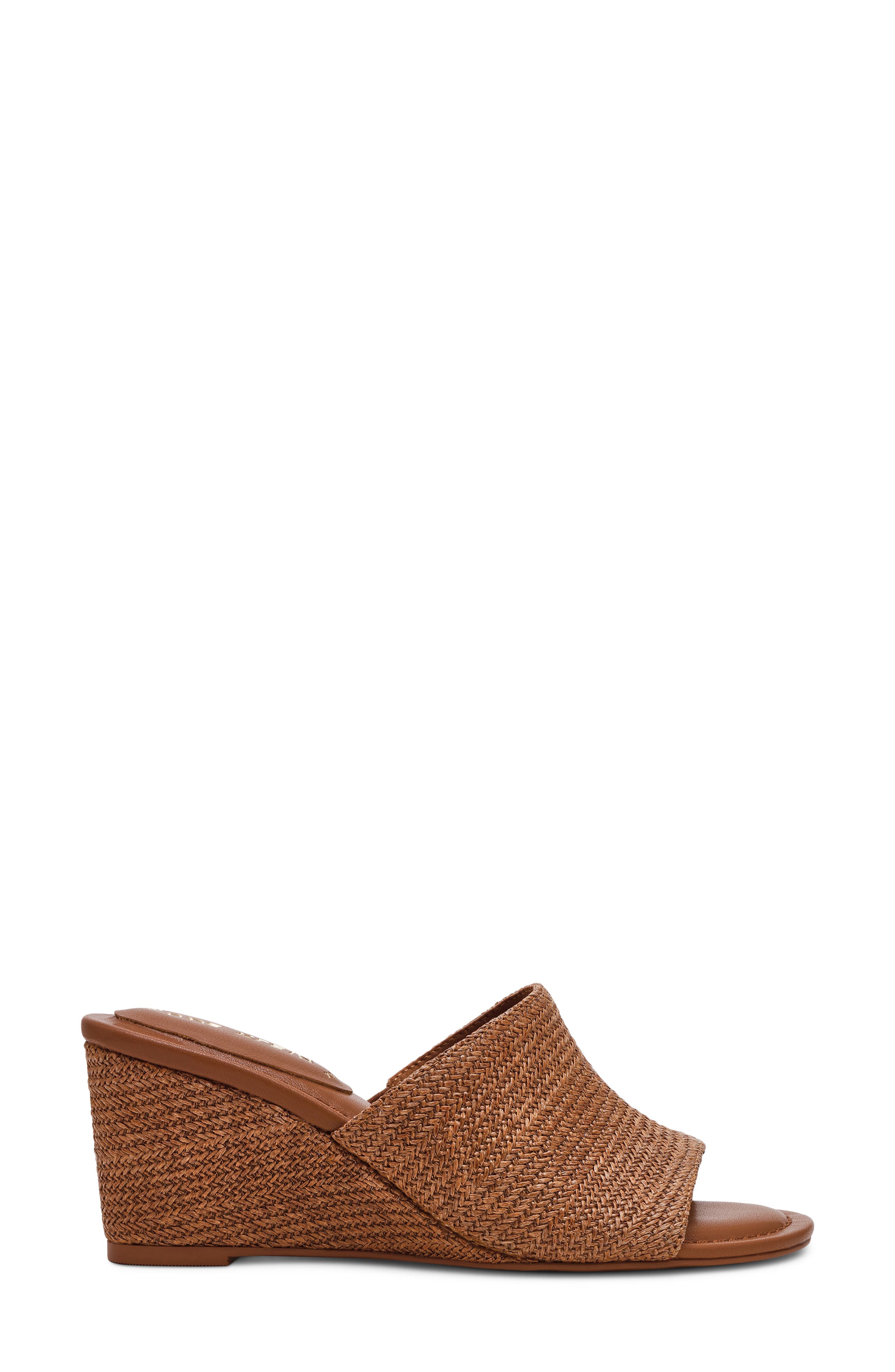 Anne Klein Charisma Wedge Slide Sandal, Alternate, color, Brown Raffia