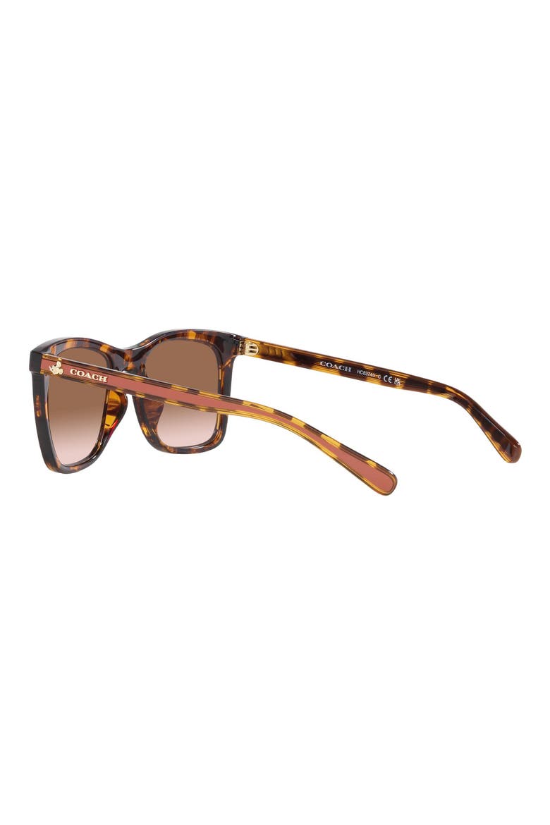 51mm Gradient Square Sunglasses, Alternate, color, DK TORT