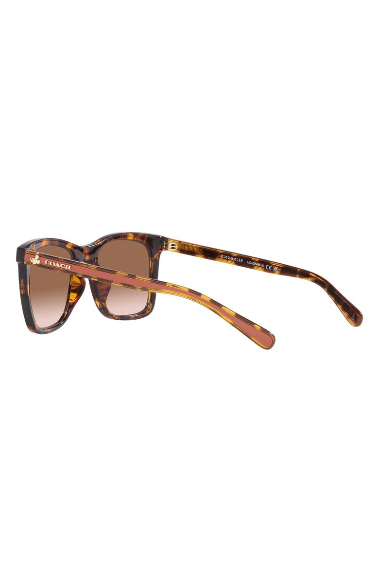 COACH 51mm Gradient Square Sunglasses, Alternate, color, Dk Tort