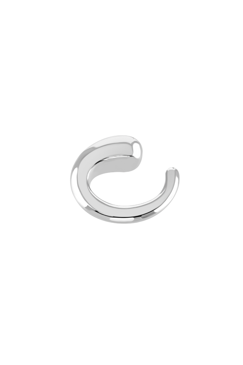 Chunky Drop Ear Cuff, Main, color, Sterling Silver
