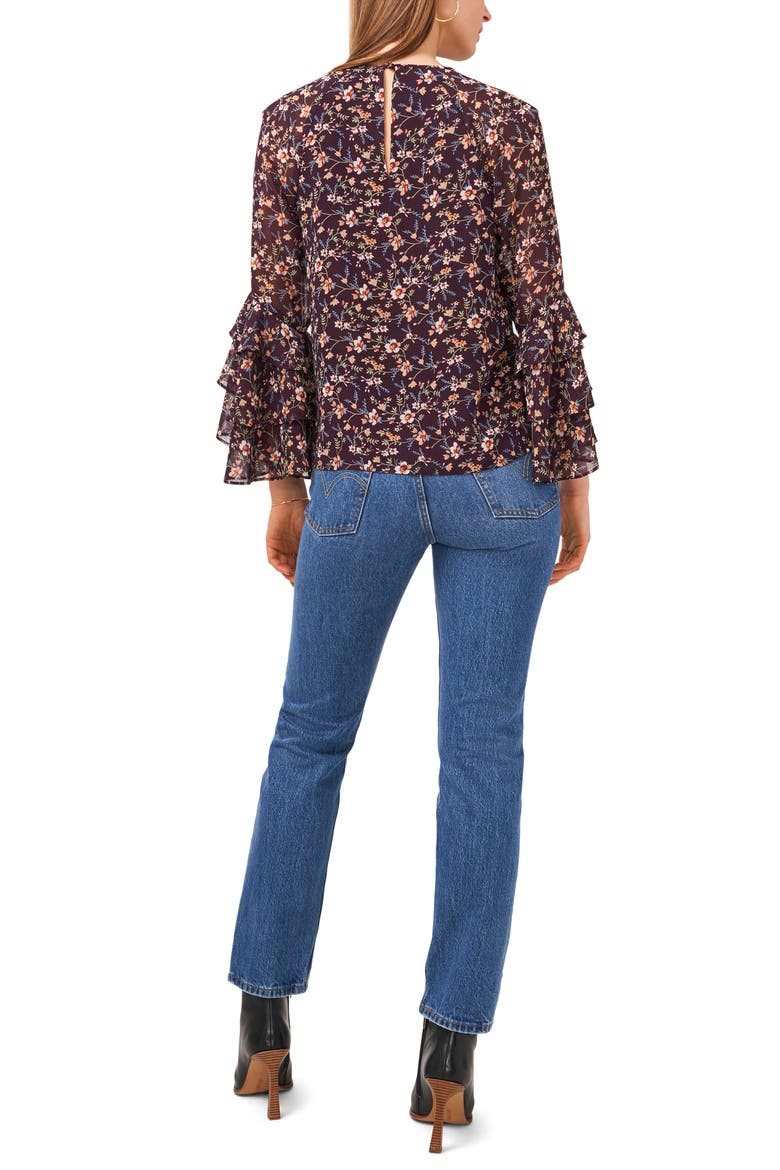 Floral Print Ruffle Top, Alternate, color, FLORAL PRINT