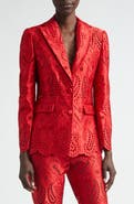 Etro Paisley Eyelet Duchess Satin Blazer