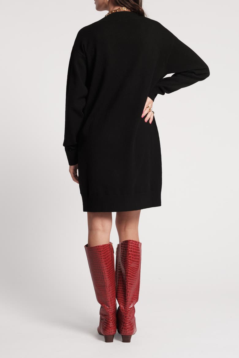 Skye V Neck Dress, Alternate, color, Black/Camel