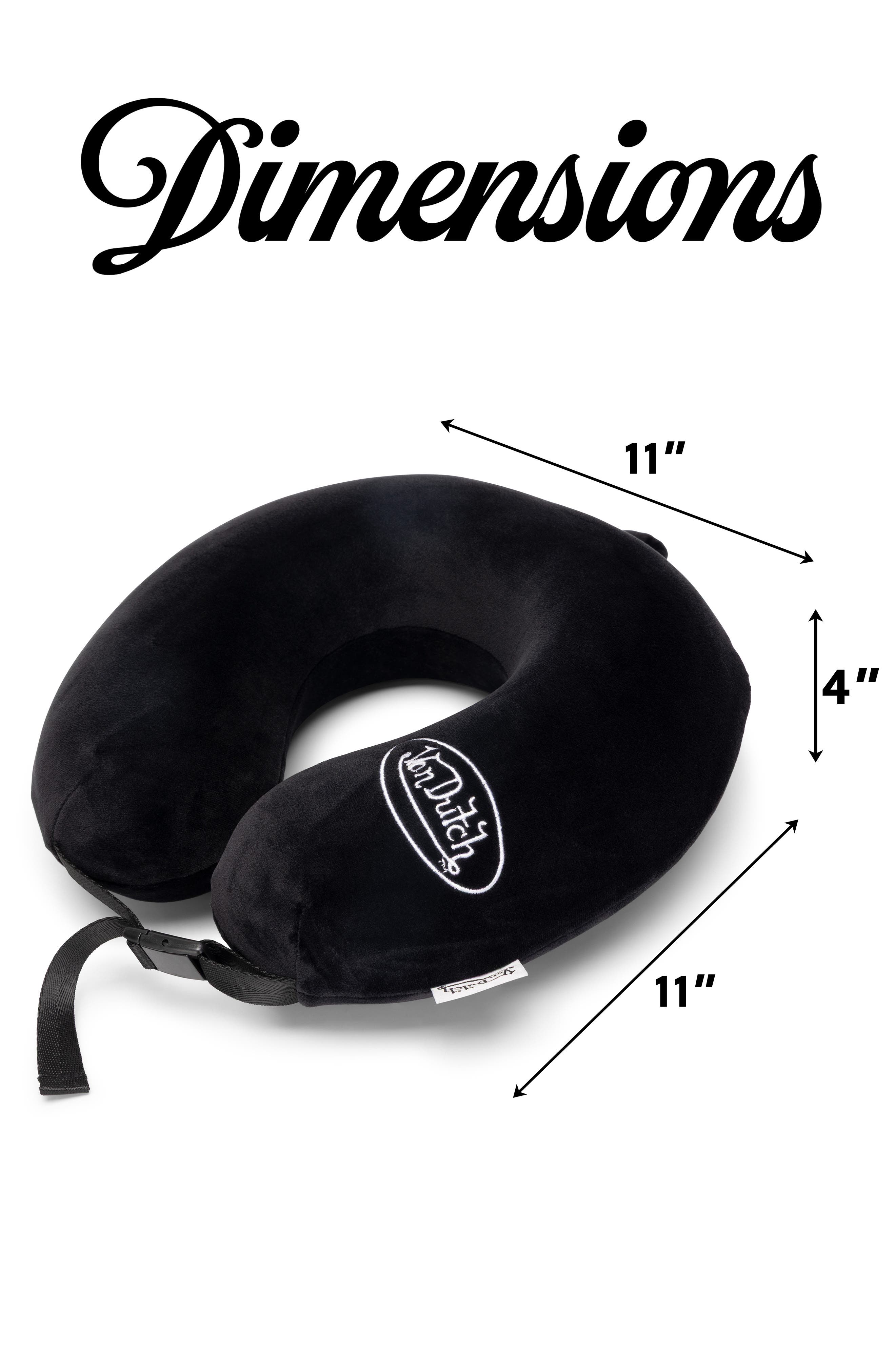 Von Dutch Classic Memory Foam Travel Neck Pillow, Alternate, color, Black
