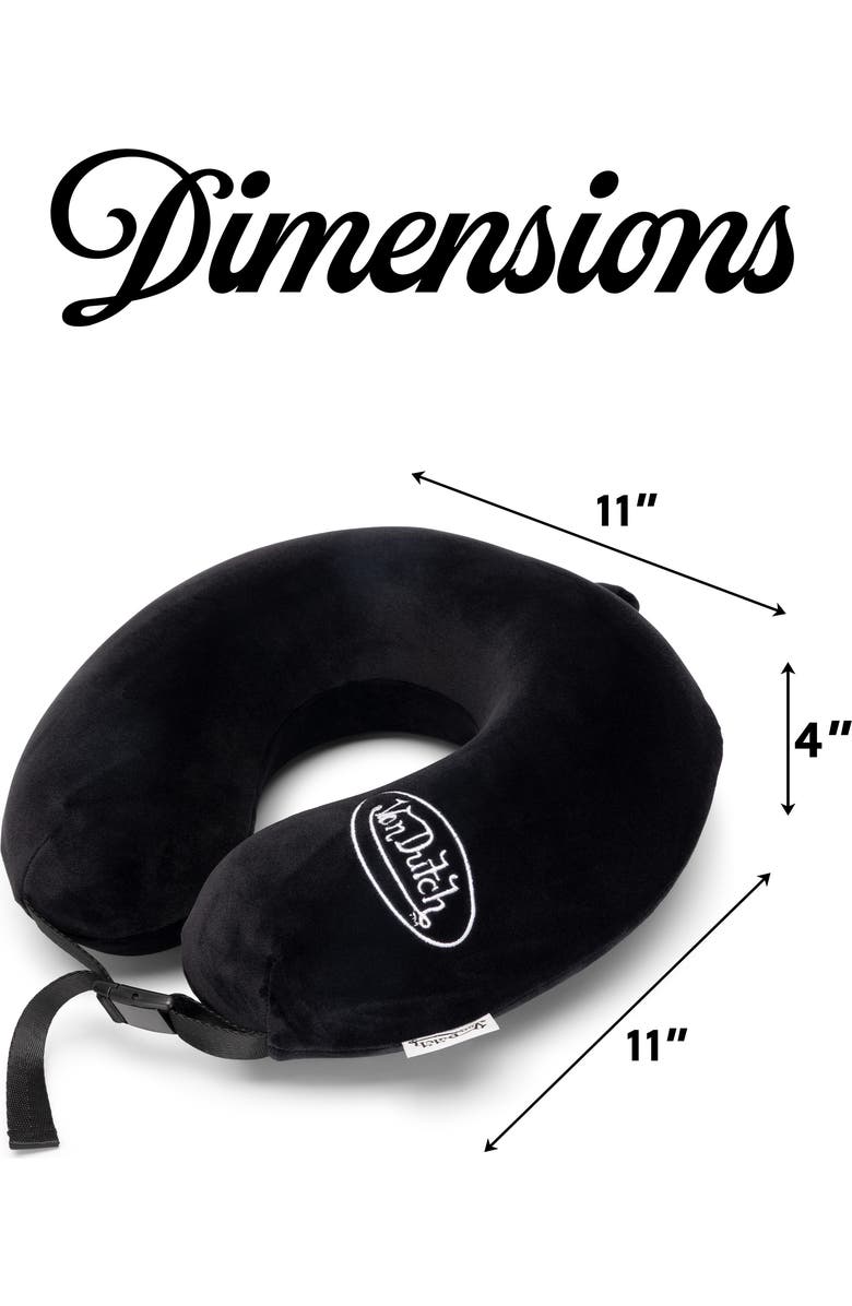 Von Dutch Classic Memory Foam Travel Neck Pillow, Alternate, color, Black