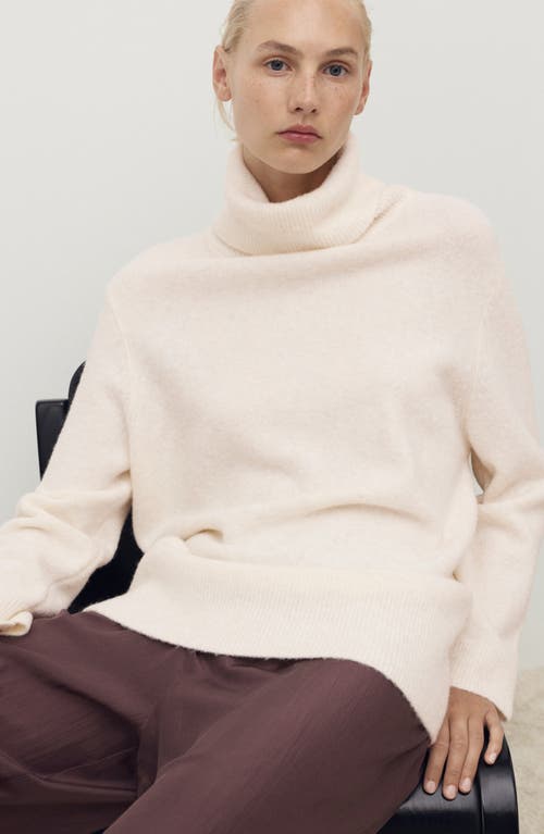 Mango Turtleneck Sweater In White