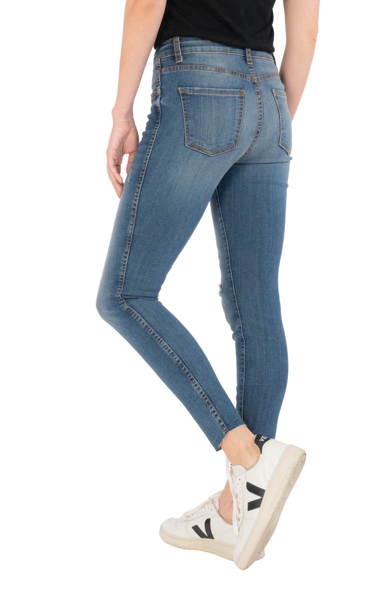 KUT from the Kloth Donna Fab Ab Exposed Button Ripped Ankle Skinny Jeans, Alternate, color,