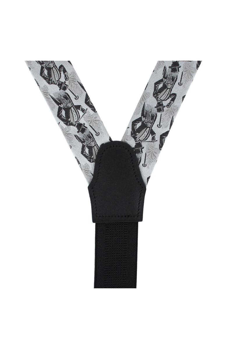 Trafalgar Ambrose Dapper Night Silk Formal End Suspenders, Alternate, color, Silver And Black
