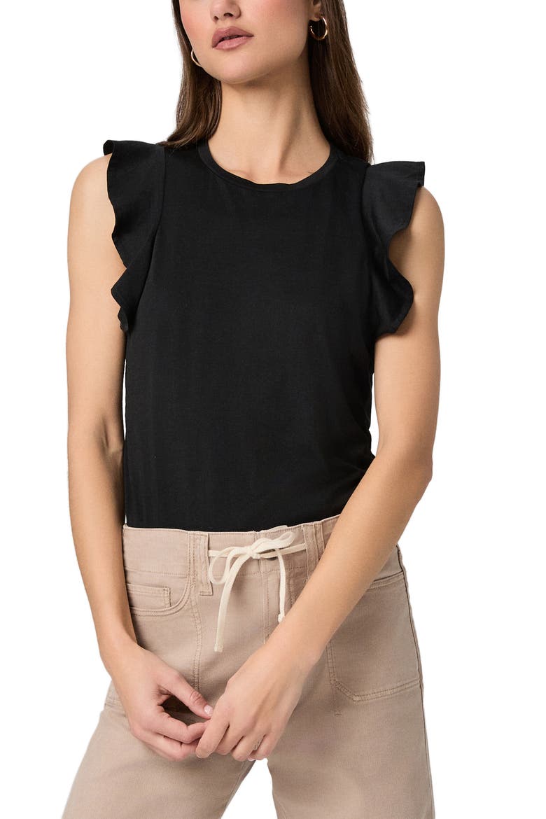 Alaria Flutter Sleeve Top, Main, color, BLACK