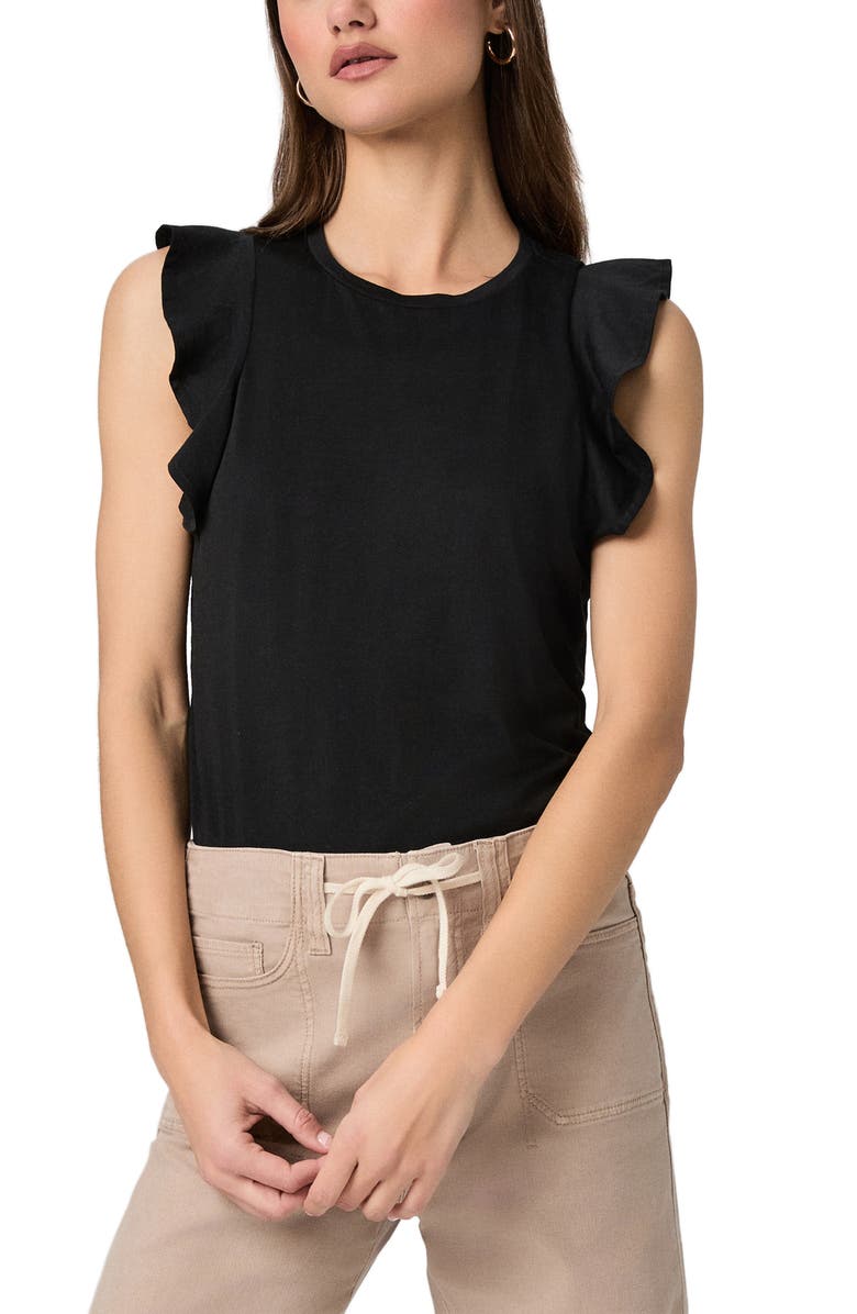 PAIGE Alaria Flutter Sleeve Top, Main, color, Black