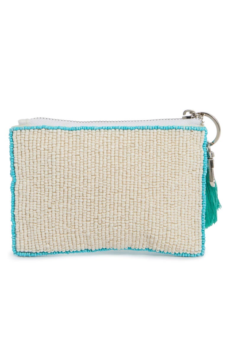 Beaded Surfer Coin Purse, Alternate, color, BEIGE MULTI
