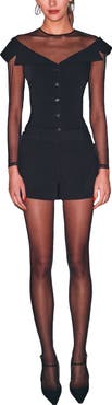 Fleur Du Mal Off The Shoulder Blazer Bodysuit
