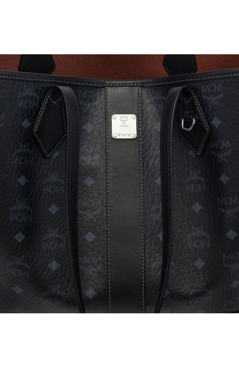 MCM New Medium Liz Shopper in Visetos, Alternate, color, Black