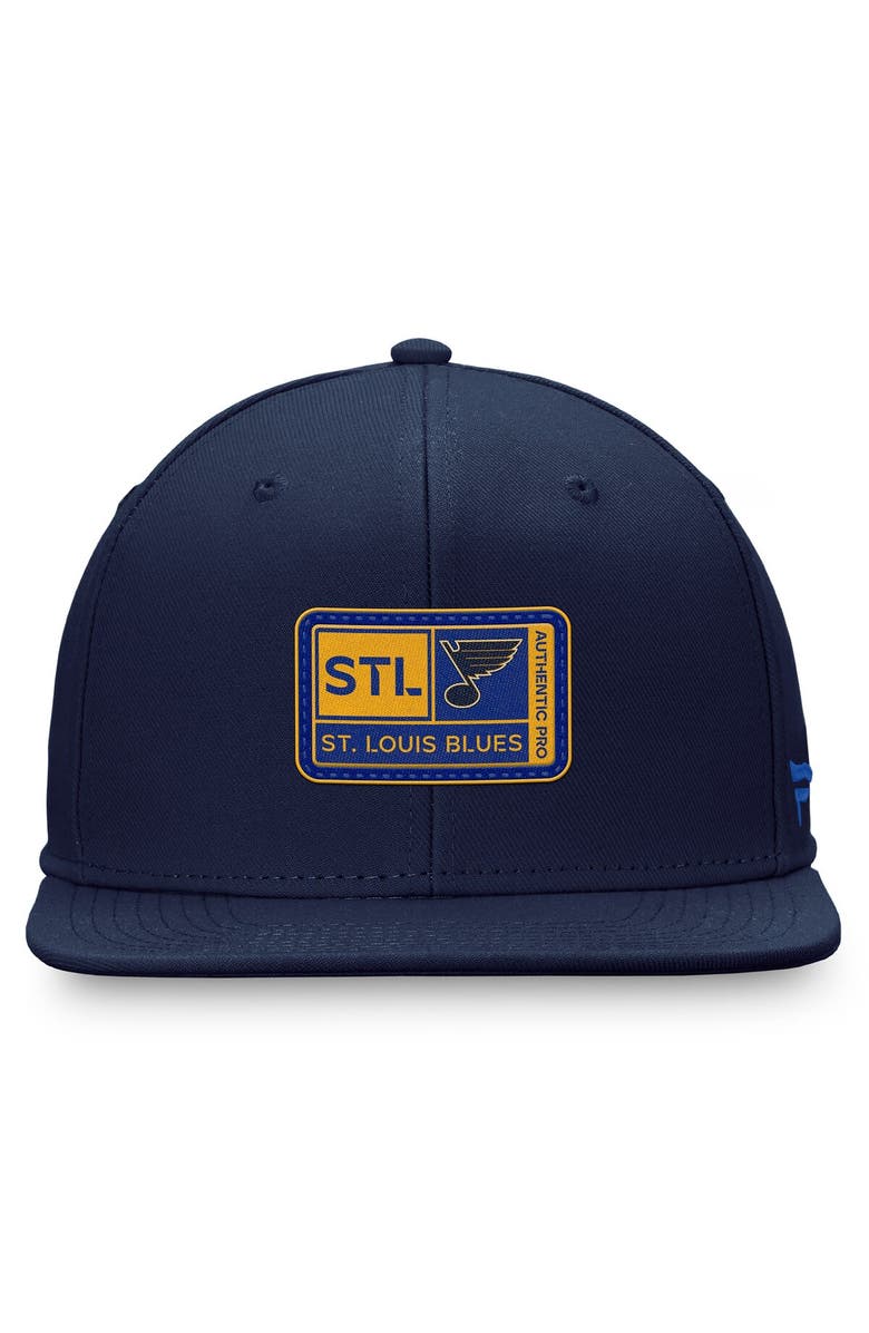 FANATICS Men's Fanatics Branded Navy St. Louis Blues Authentic Pro Training Camp Snapback Hat, Alternate, color,