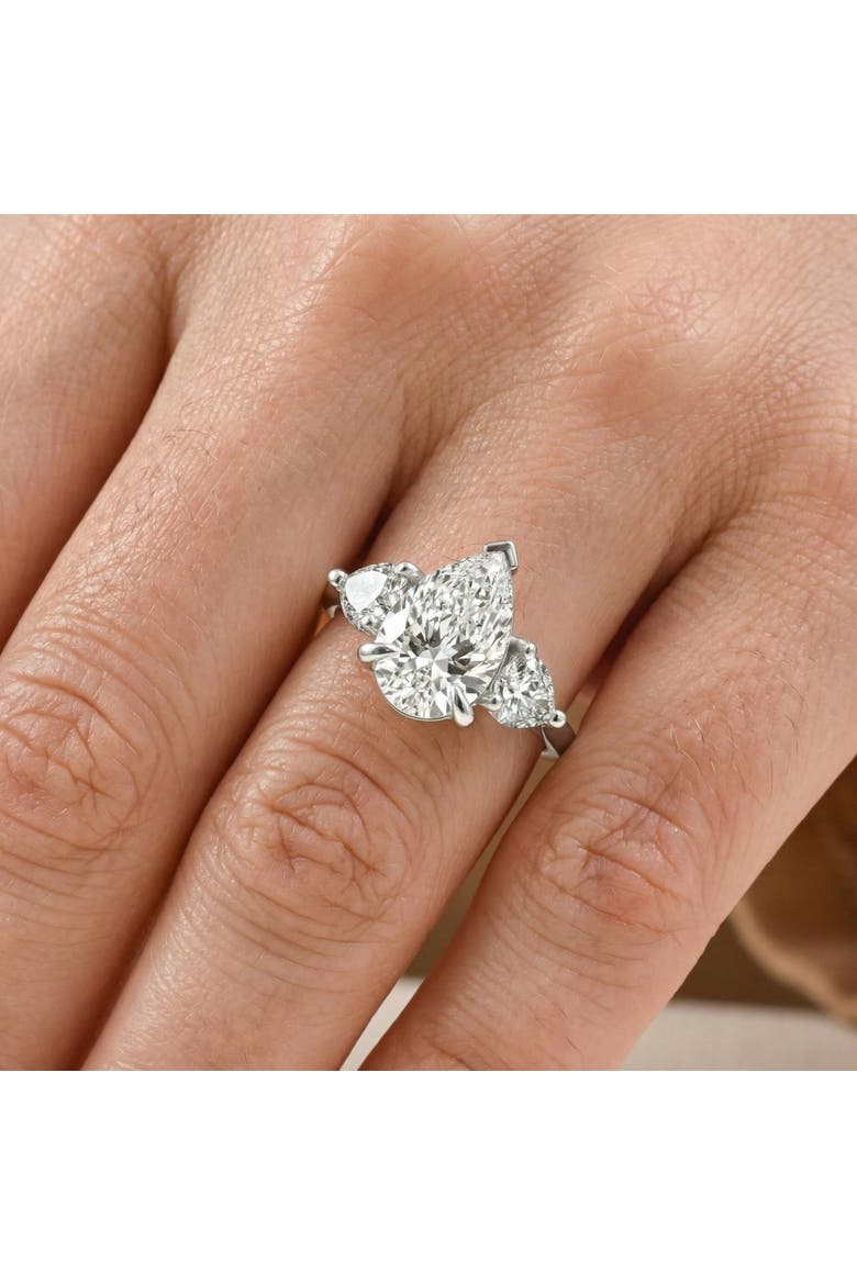 5 1/2Ct Pear & Heart Certified Diamond Engagement Ring Lab Grown, Alternate, color, 14k White Gold