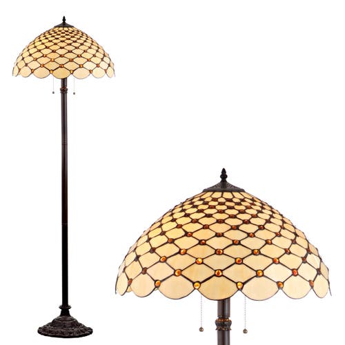 Jonathan Y Lee Tiffany-style 62" Led Floor Lamp, Bronze In Bronze