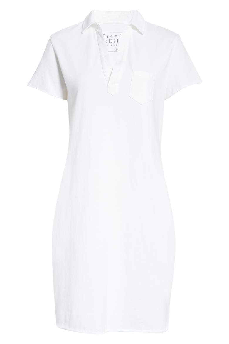 Short Sleeve Polo Dress, Alternate, color, WHITE