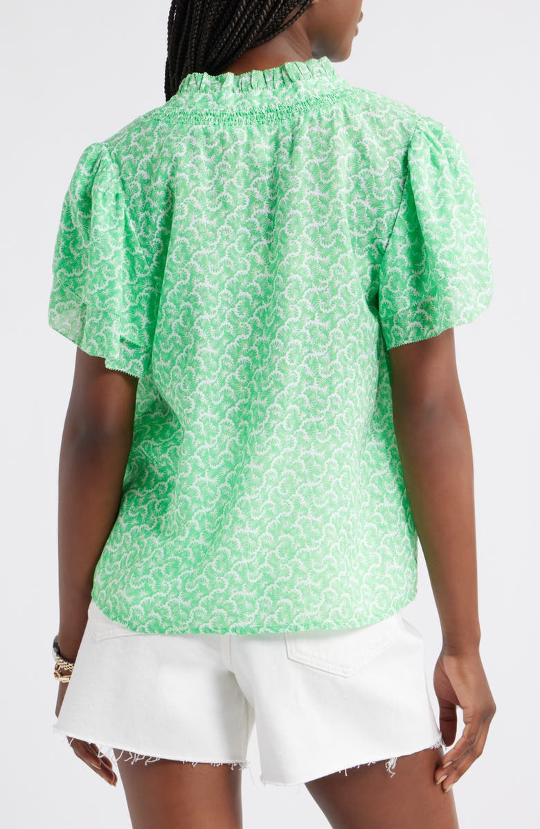 Caslon<sup>®</sup> Ruffle Top, Alternate, color, Green- White Sunburst Geo