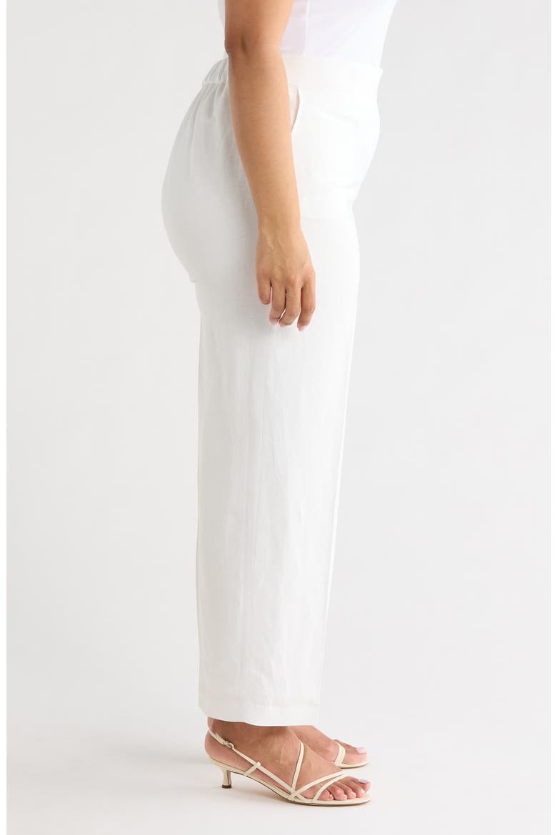The Audrey Pull On Linen Blend Pants, Alternate, color, LILY WHITE