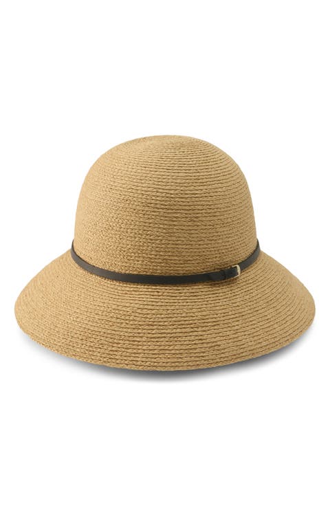 Packable Raffia Cloche Hat