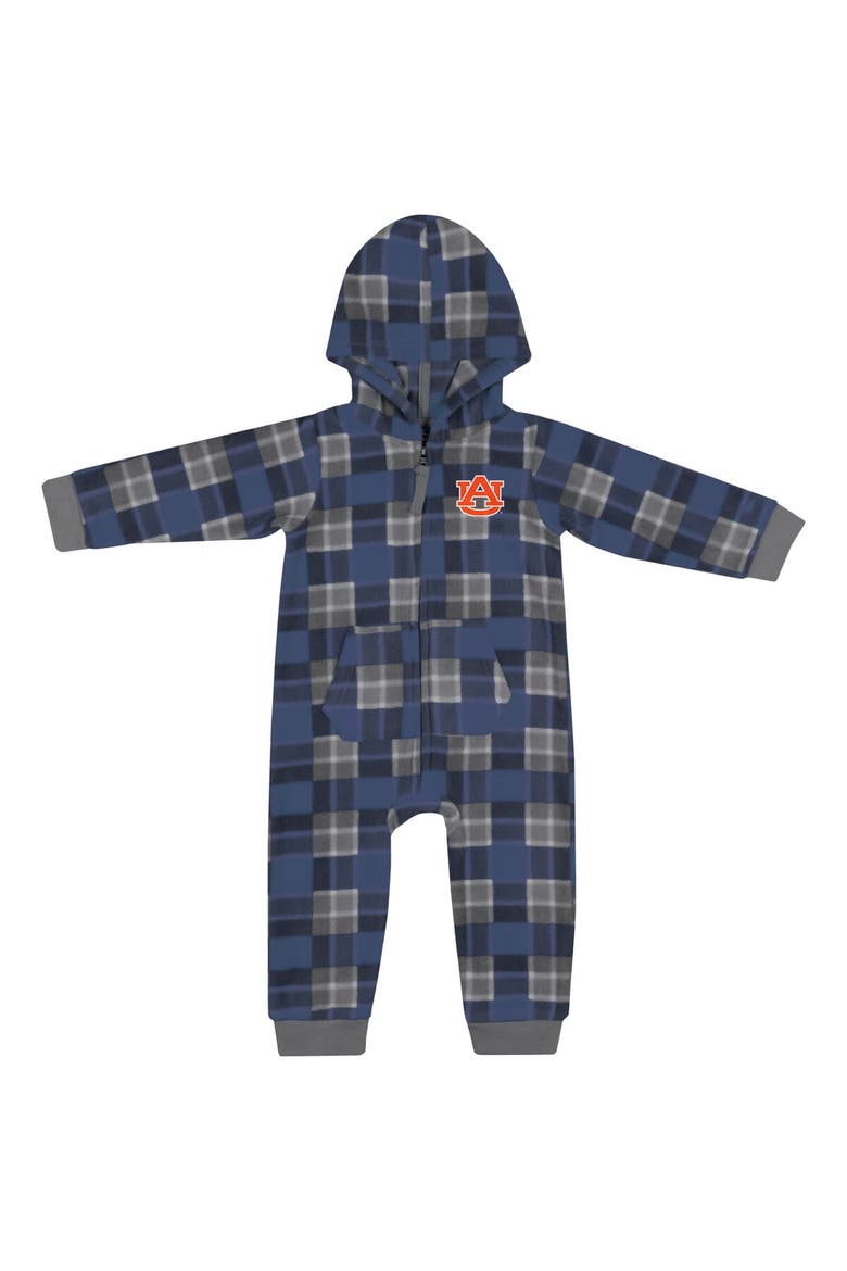 Infant Colosseum  Navy Auburn Tigers Full-Zip Plaid Hoodie Long Sleeve Jumper, Alternate, color, Navy