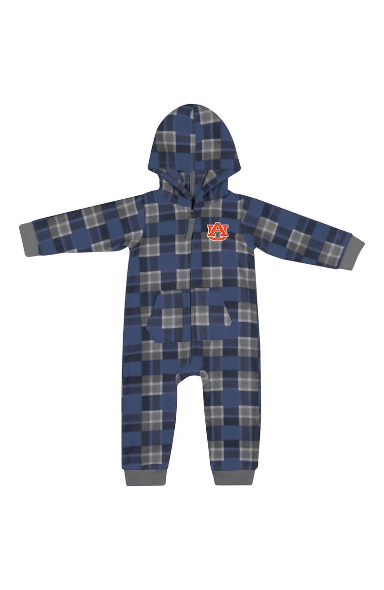COLOSSEUM Infant Colosseum Navy Auburn Tigers Full-Zip Plaid Hoodie Long Sleeve Jumper, Alternate, color, Navy
