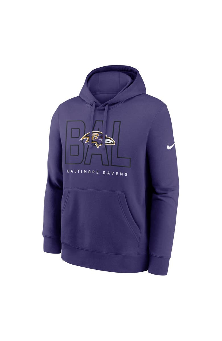 Nike Men's Nike Purple Baltimore Ravens Busted Play Club Fleece Pullover Hoodie, Alternate, color, Purple