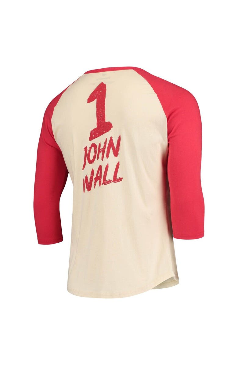 FANATICS Men's Fanatics Branded John Wall Cream Houston Rockets NBA 3/4-Sleeve Raglan T-Shirt, Alternate, color,