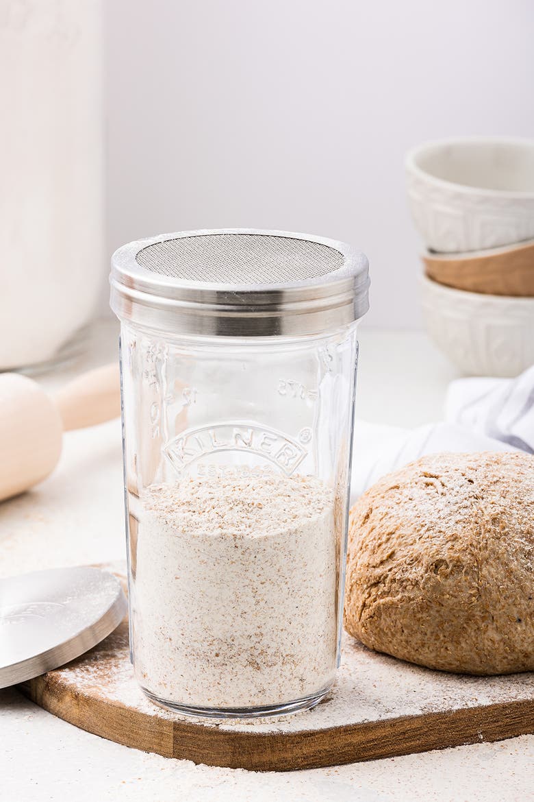 Sifter Jar Set, 0.5L Glass Baking Shaker with Mesh Lid and Cap, Alternate, color, Clear