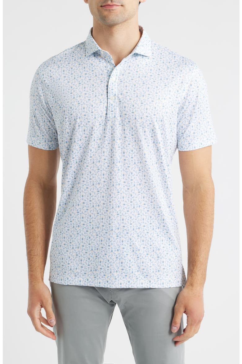 Cabana Bar Performance Jersey Polo, Main, color, CARBON FIBER