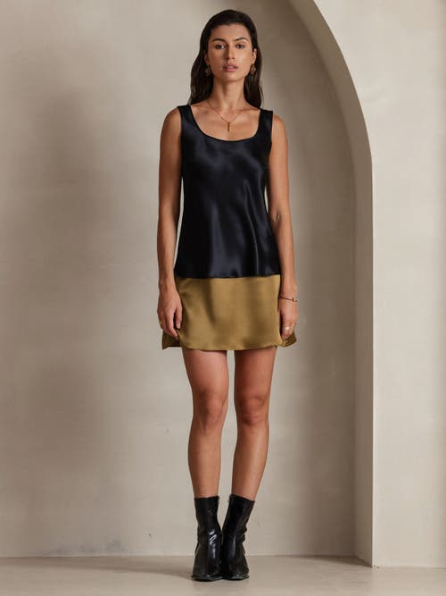 Silksilky Pure Silk Wide Straps Camisole In Black