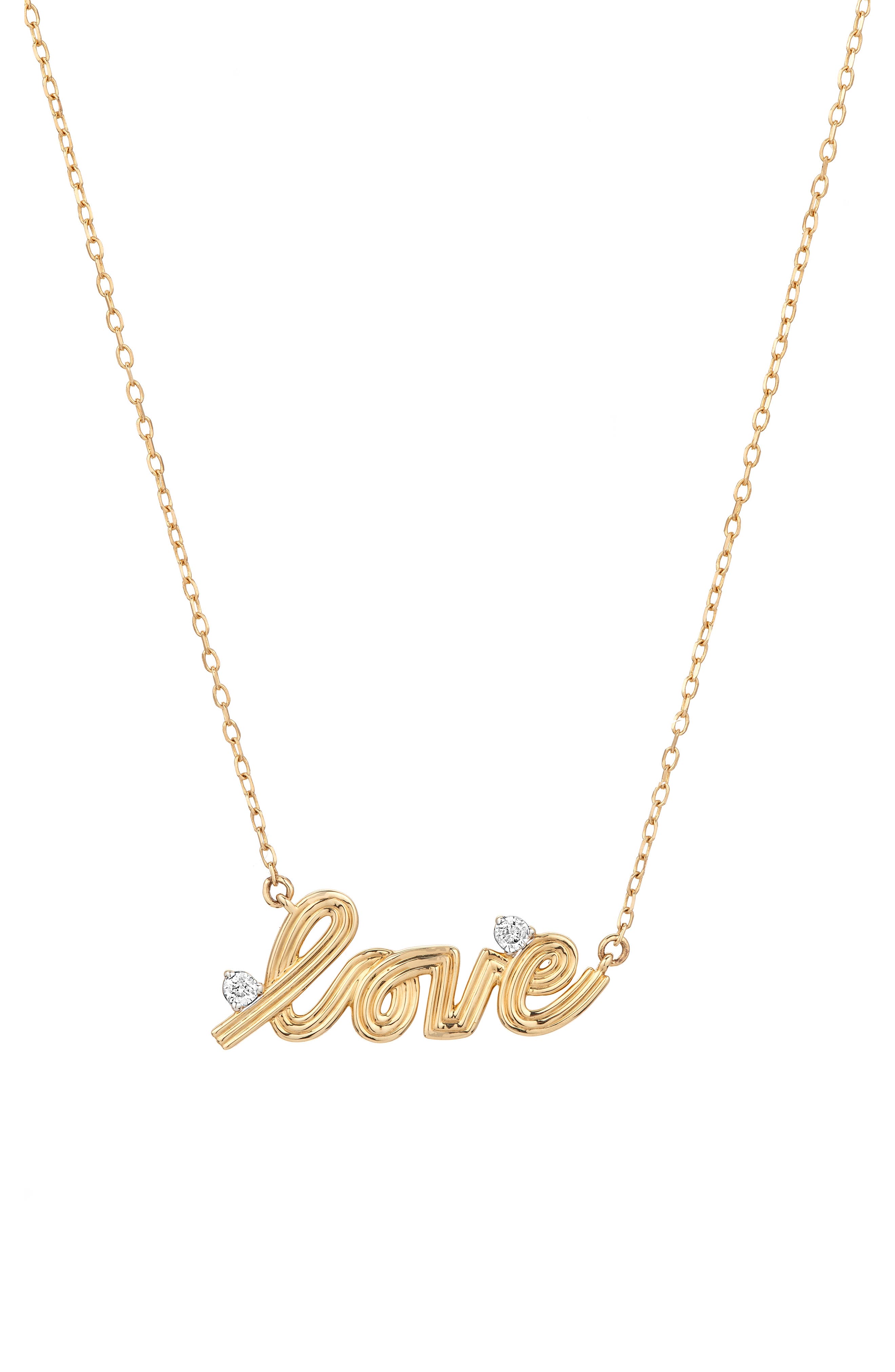 Adina Reyter Groovy Love Diamond Pendant Necklace in Yellow Gold 