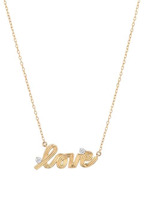 Groovy Love Diamond Pendant Necklace