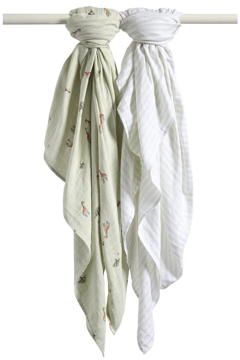 2-Pack Assorted Muslin Swaddles, Main, color, ZOO PACK