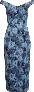 Michael Kors Collection Floral Chiné Stretch Cady Sheath Dress