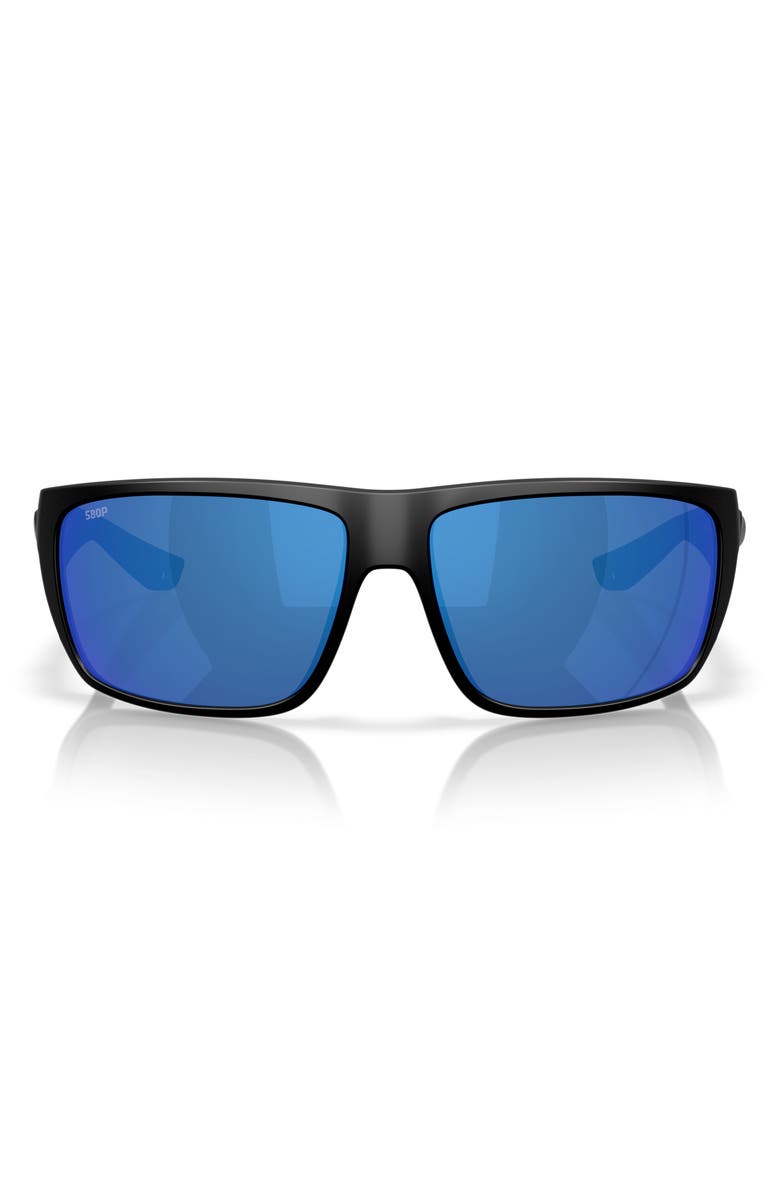 Costa Del Mar Fly Line 64mm Sunglasses, Main, color, Matte Black / Blue Mirror