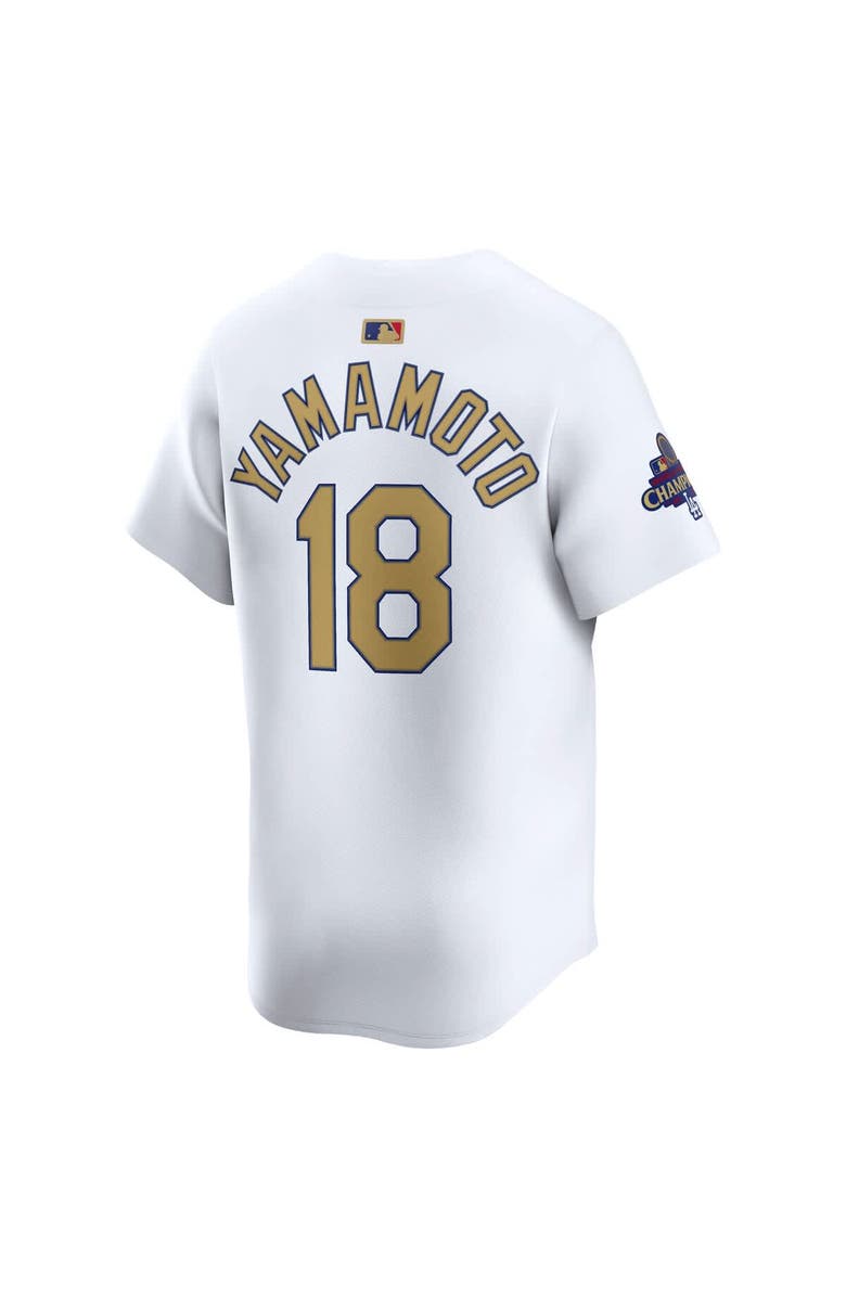 Nike Men's Nike Yoshinobu Yamamoto White Los Angeles Dodgers 2025 Gold Collection Limited Jersey, Alternate, color, 