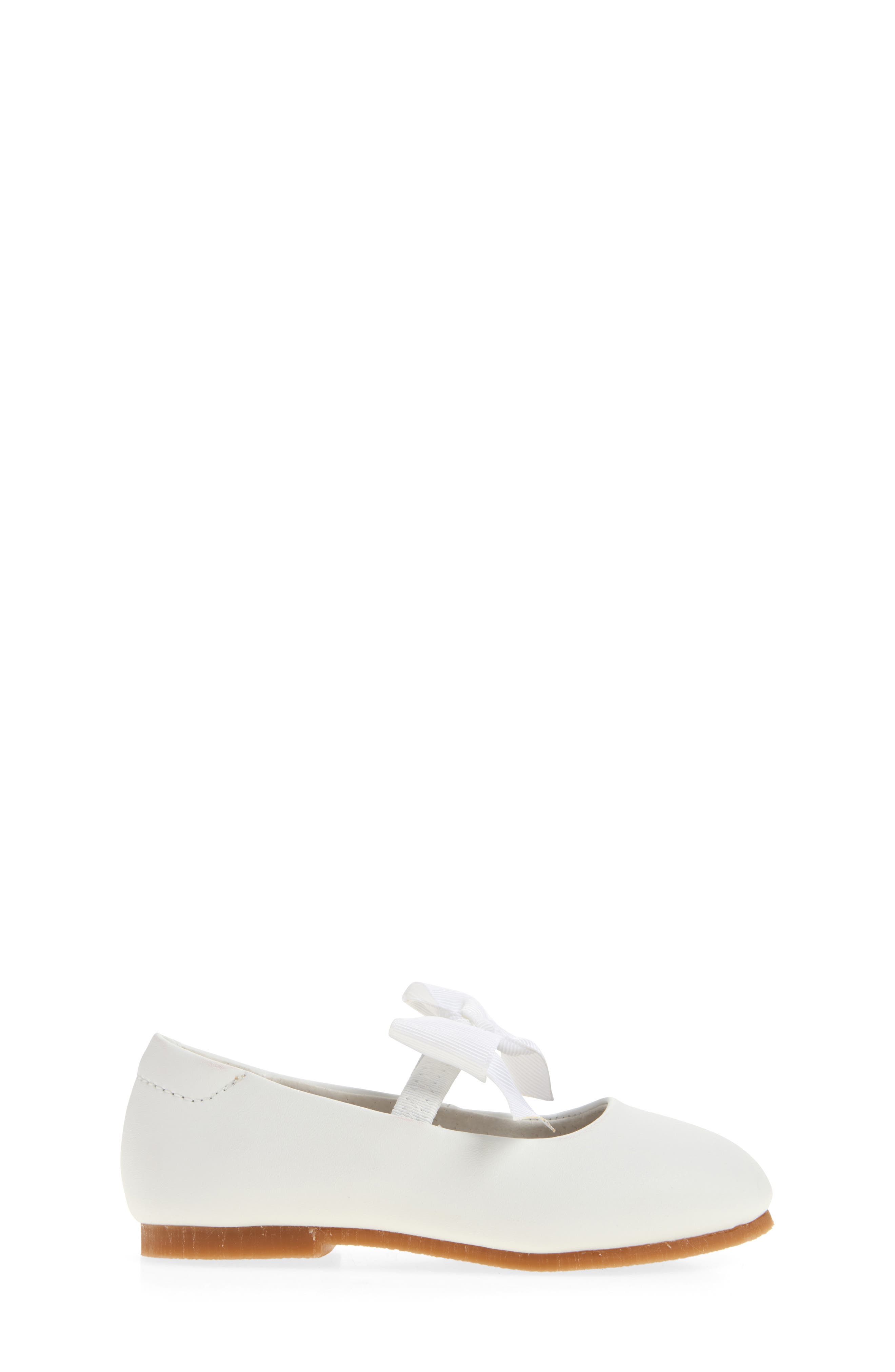 L'AMOUR Kids' Pauline Bow Mary Jane Flat, Alternate, color, White