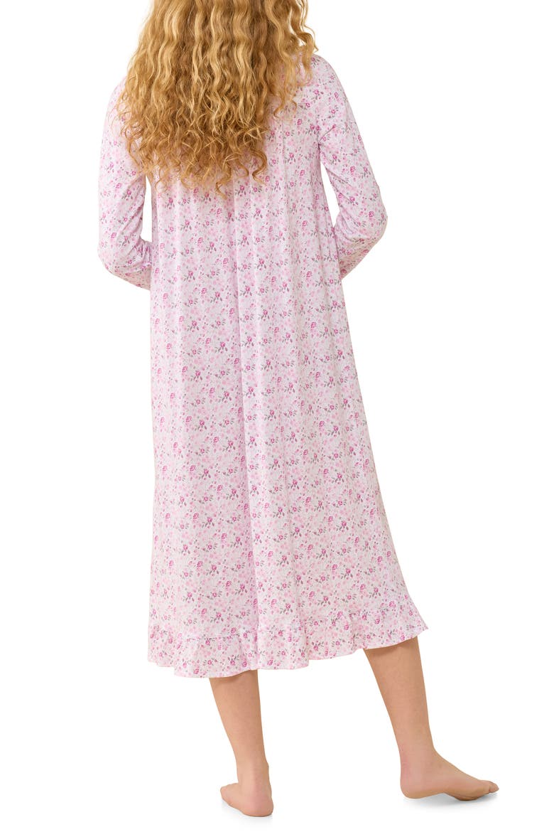 Floral Lace Trim Cotton Nightgown, Alternate, color, WHTDITSY