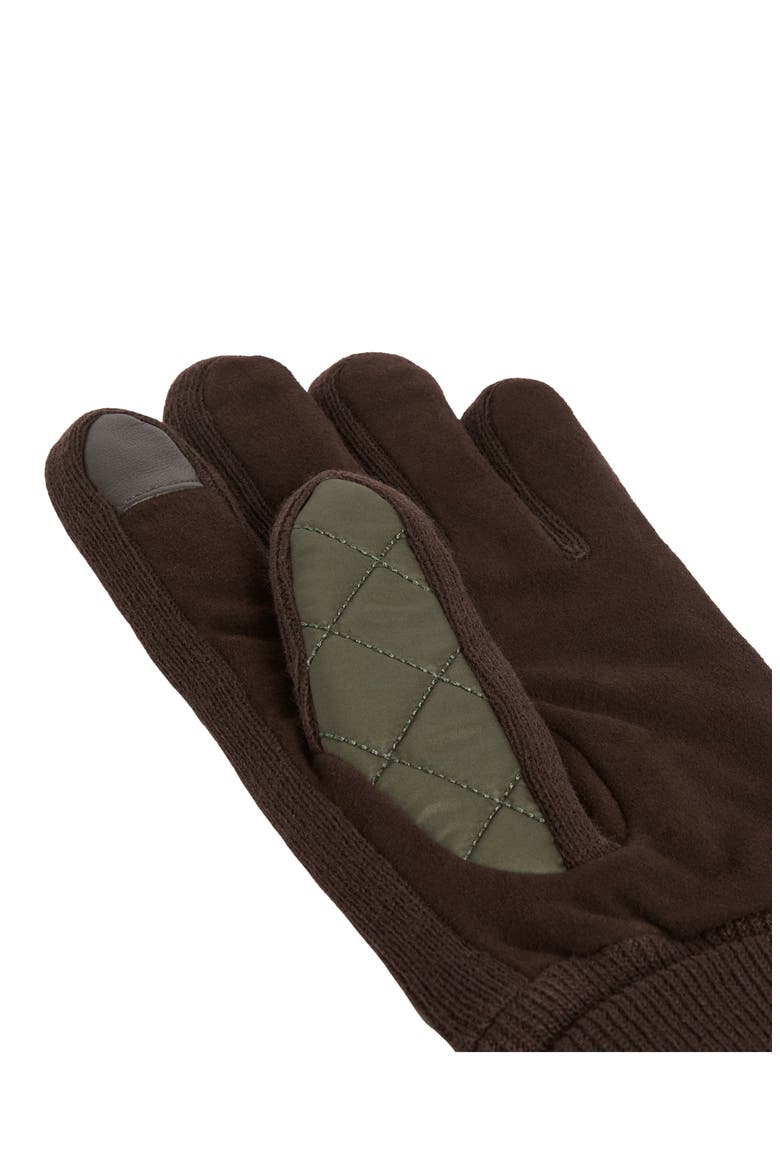 Magnus Quilted Gloves, Alternate, color, FOREST/ BROWN