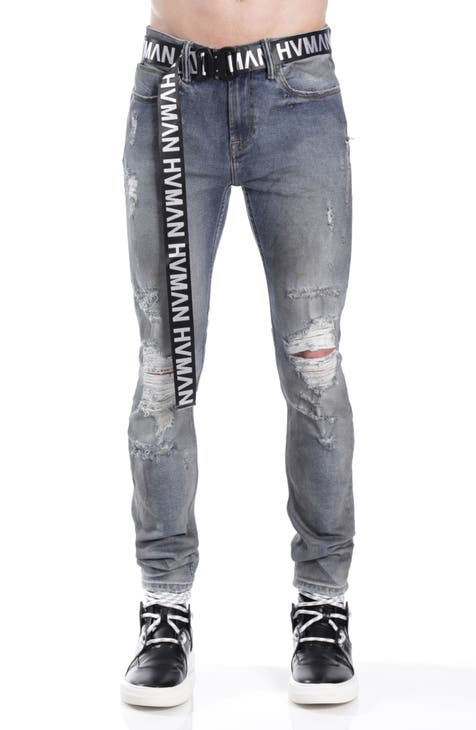 Belted Stretch Skinny Jeans (Alloy)