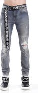 HVMAN Belted Stretch Skinny Jeans
