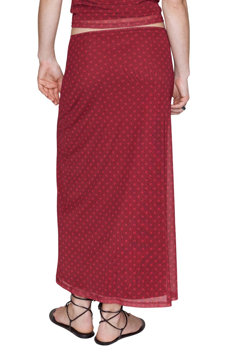 Polka Dot Tulle Maxi Skirt, Alternate, color, RED