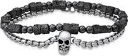 STEELTIME Men's Set of 2 Beaded Bracelets