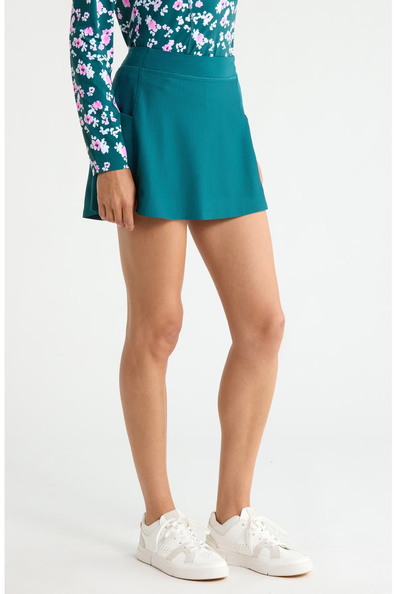 Two Tone Ribbed Performance Miniskirt, Alternate, color, MARINE TEAL